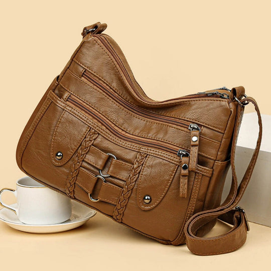 Monica Braided Multi-Zip | Crossbody Bag